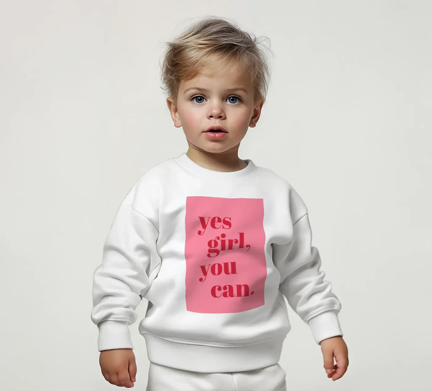 “Yes Girl, You Can” Feminist Empowerment Quote in Bold Red baby sweatshirt by pdigitalprints