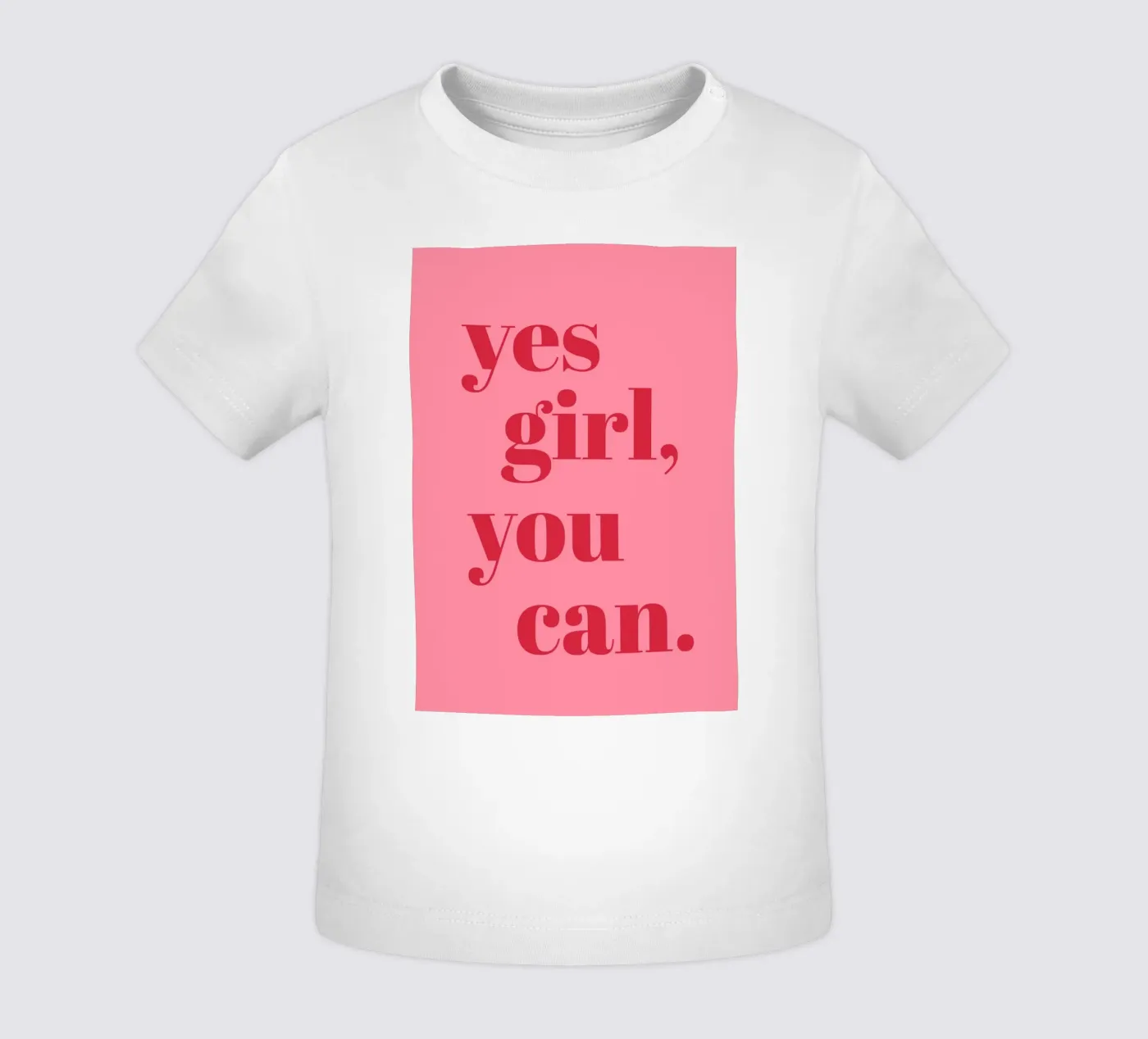 “Yes Girl, You Can” Feminist Empowerment Quote in Bold Red baby t-shirt by pdigitalprints