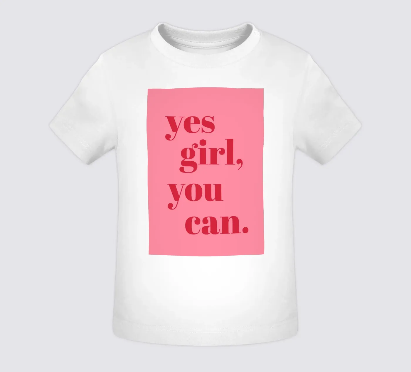 “Yes Girl, You Can” Feminist Empowerment Quote in Bold Red baby t-shirt by pdigitalprints