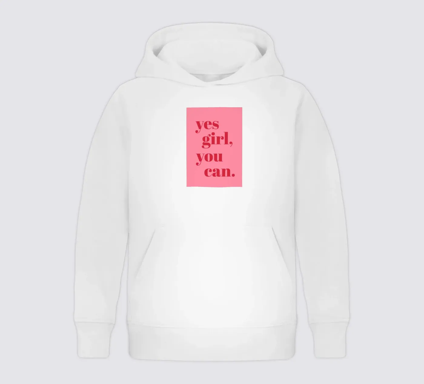 “Yes Girl, You Can” Feminist Empowerment Quote in Bold Red kids hoodie by pdigitalprints