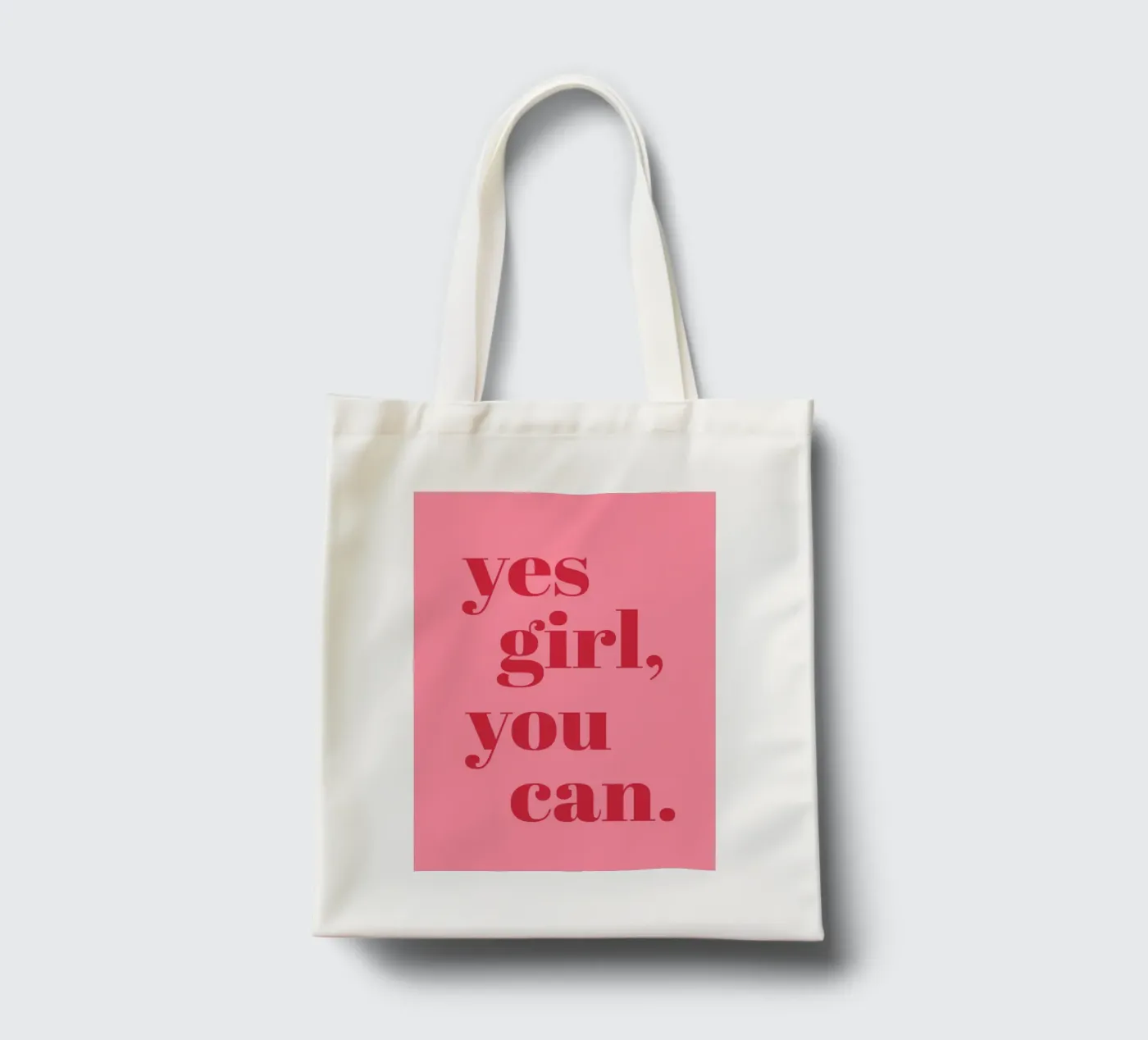 “Yes Girl, You Can” Feminist Empowerment Quote in Bold Red tote bag by pdigitalprints
