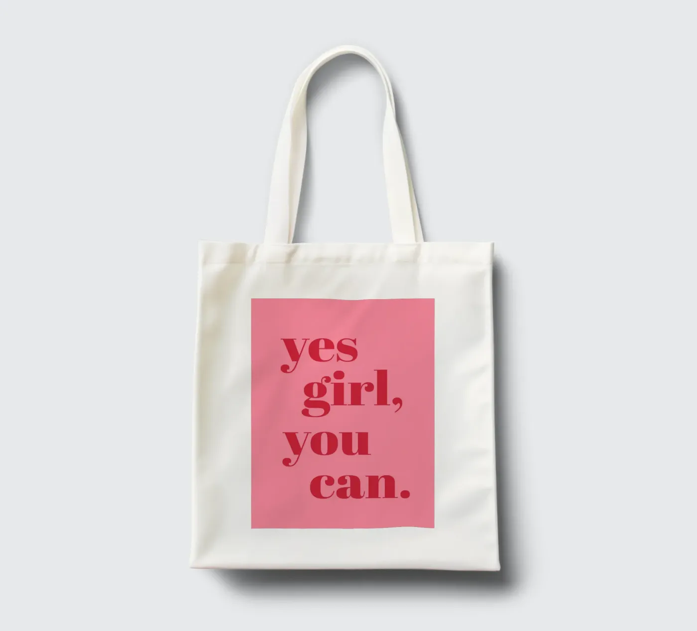 “Yes Girl, You Can” Feminist Empowerment Quote in Bold Red tote bag by pdigitalprints