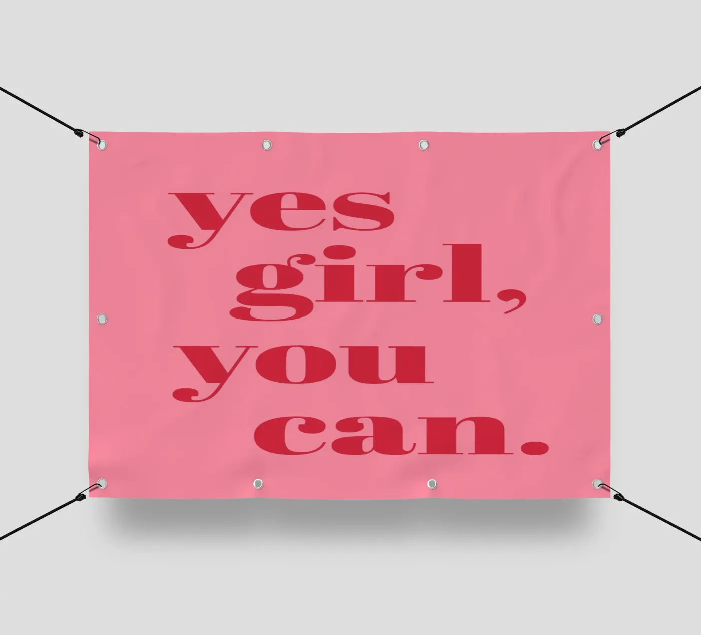 “Yes Girl, You Can” Feminist Empowerment Quote in Bold Red pvc cover by pdigitalprints