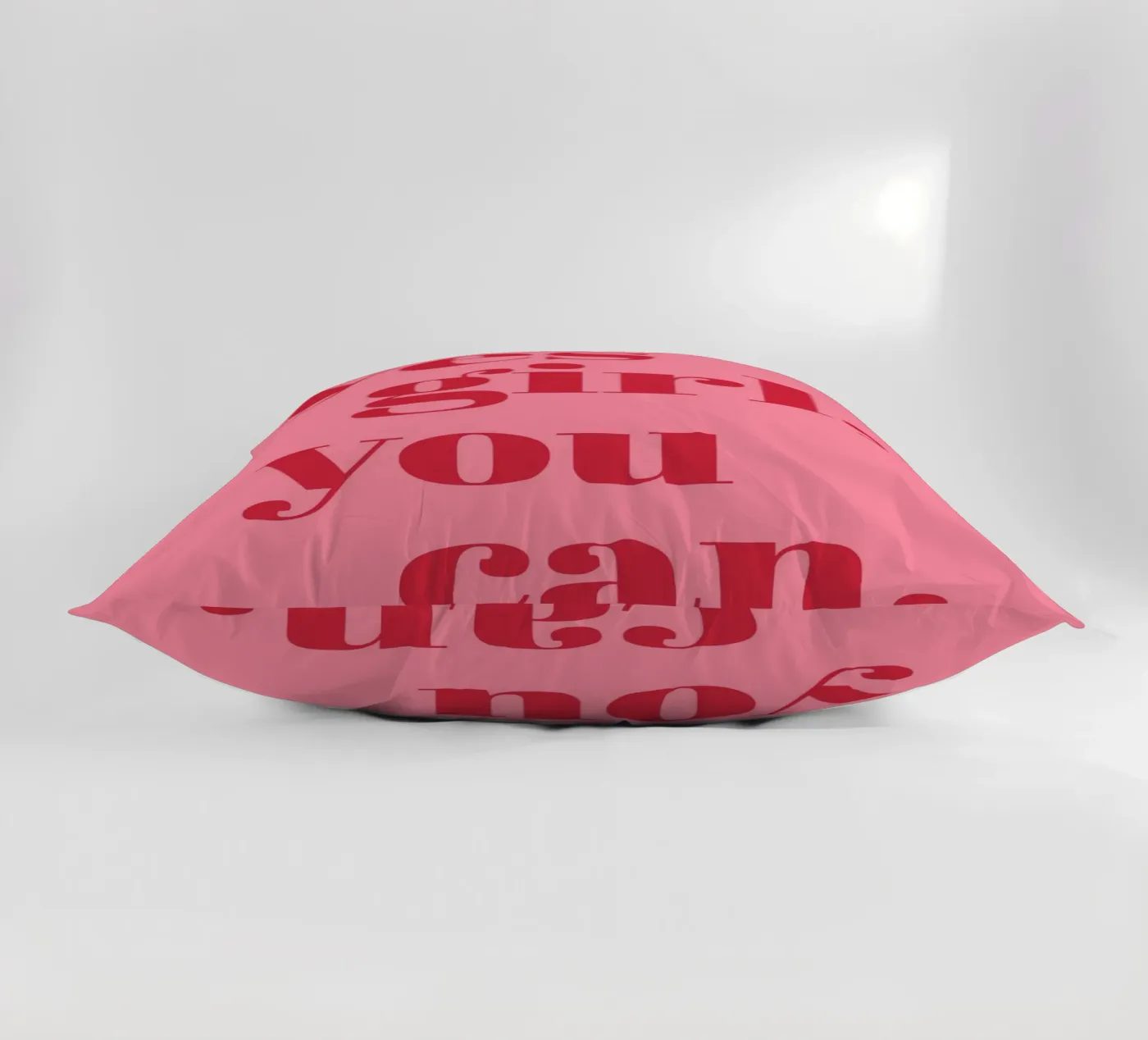 “Yes Girl, You Can” Feminist Empowerment Quote in Bold Red decorative cushion by pdigitalprints