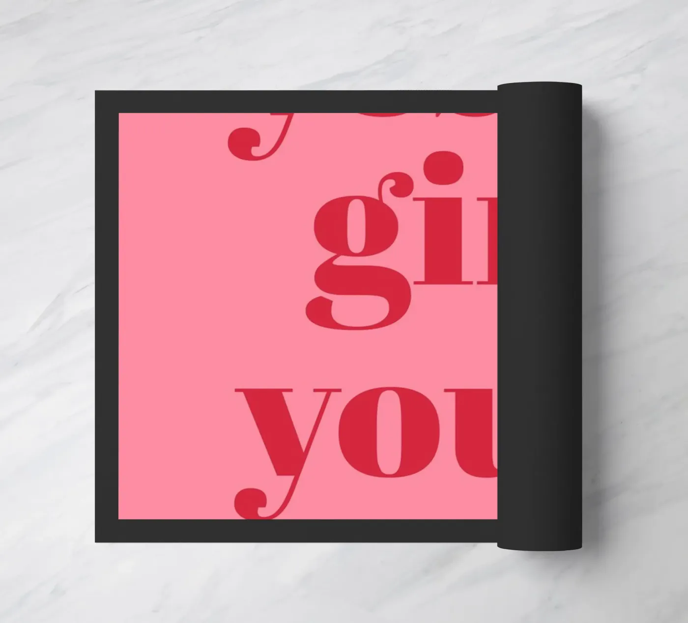 “Yes Girl, You Can” Feminist Empowerment Quote in Bold Red doormat by pdigitalprints
