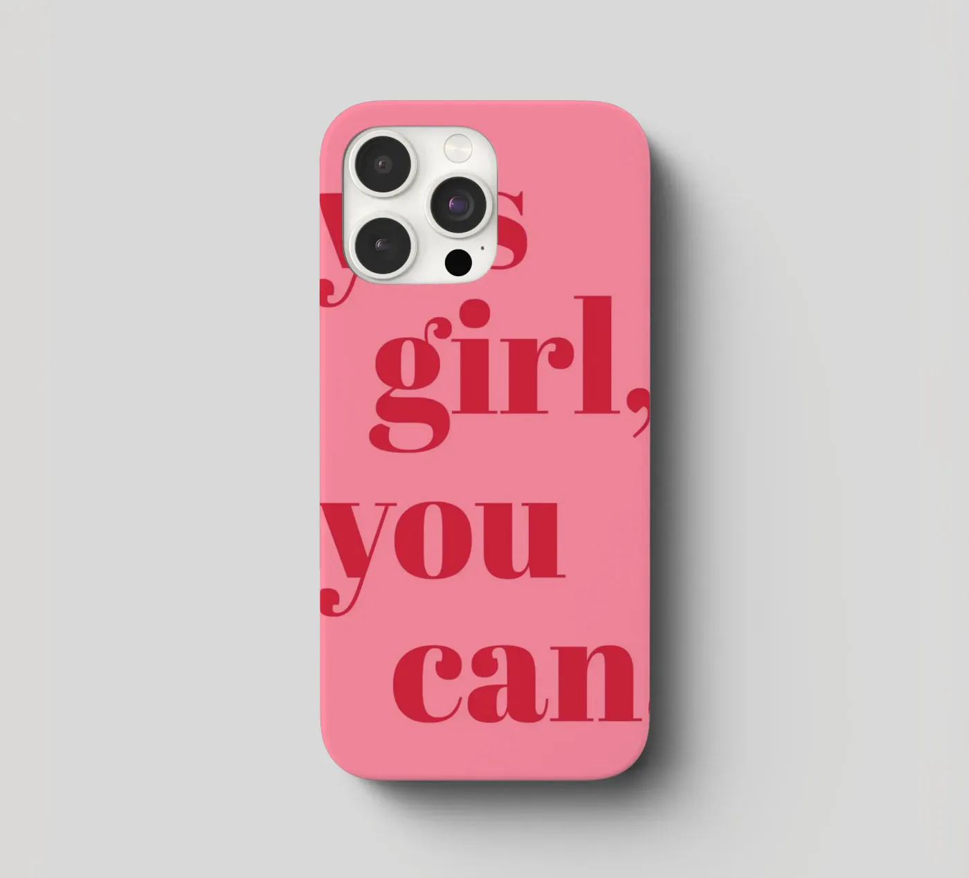 “Yes Girl, You Can” Feminist Empowerment Quote in Bold Red iphone case by pdigitalprints