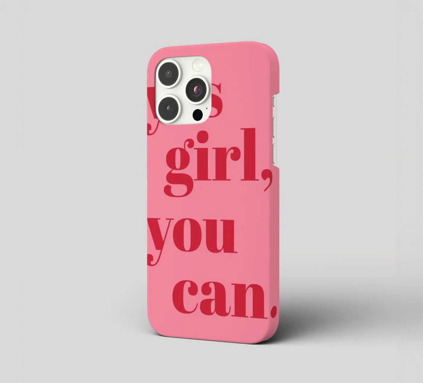 “Yes Girl, You Can” Feminist Empowerment Quote in Bold Red iphone case by pdigitalprints