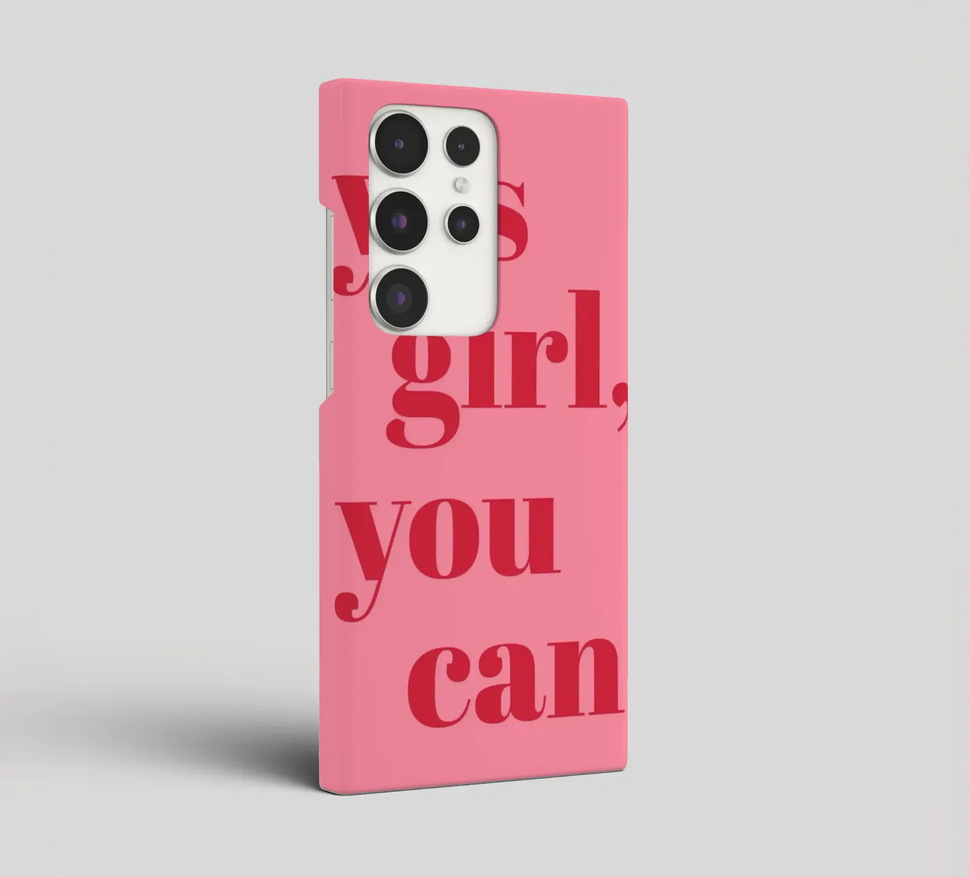 “Yes Girl, You Can” Feminist Empowerment Quote in Bold Red samsung phone case by pdigitalprints