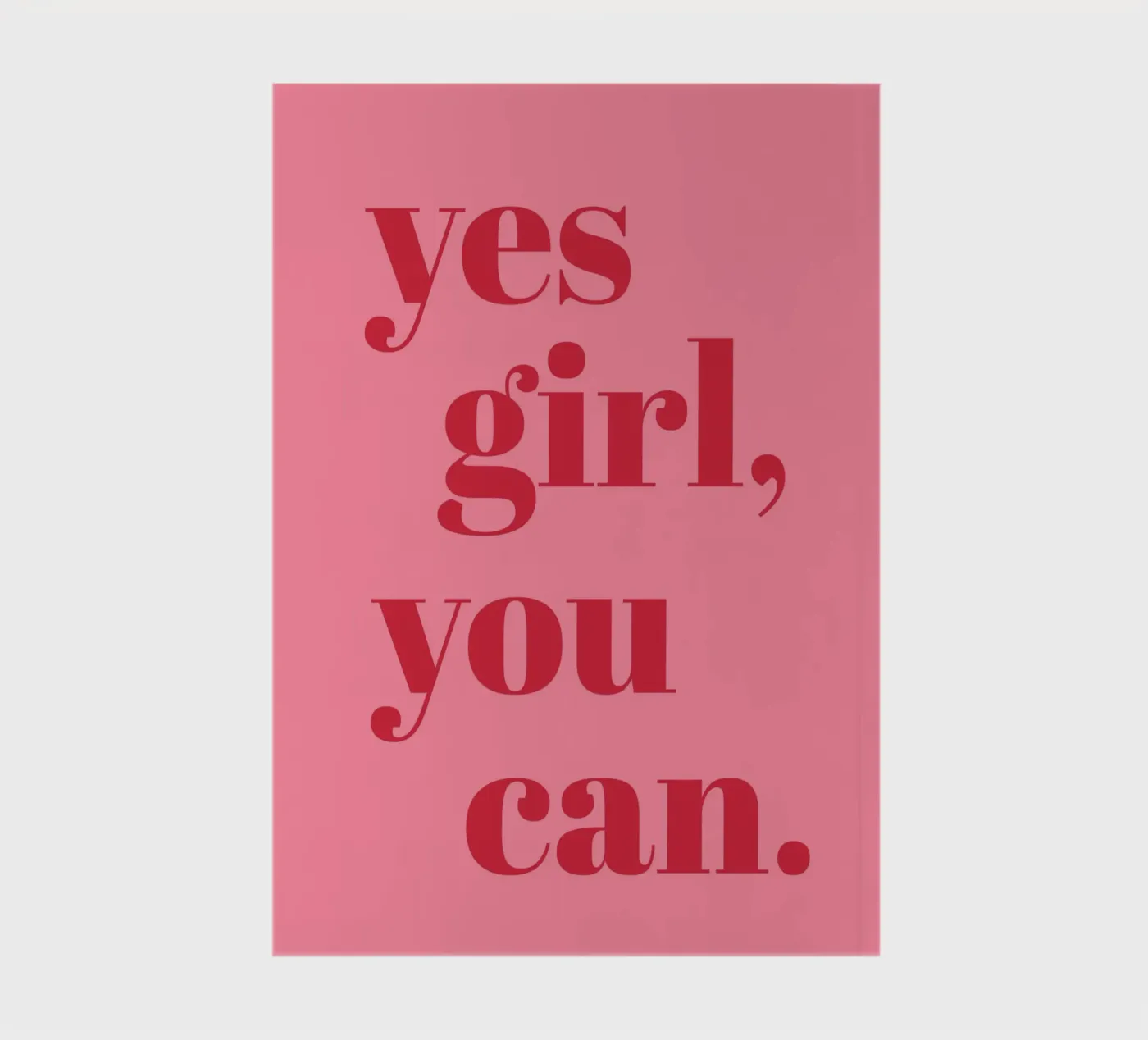 “Yes Girl, You Can” Feminist Empowerment Quote in Bold Red notebook by pdigitalprints
