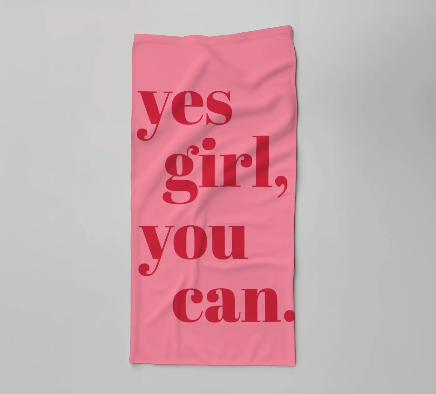 “Yes Girl, You Can” Feminist Empowerment Quote in Bold Red towel by pdigitalprints