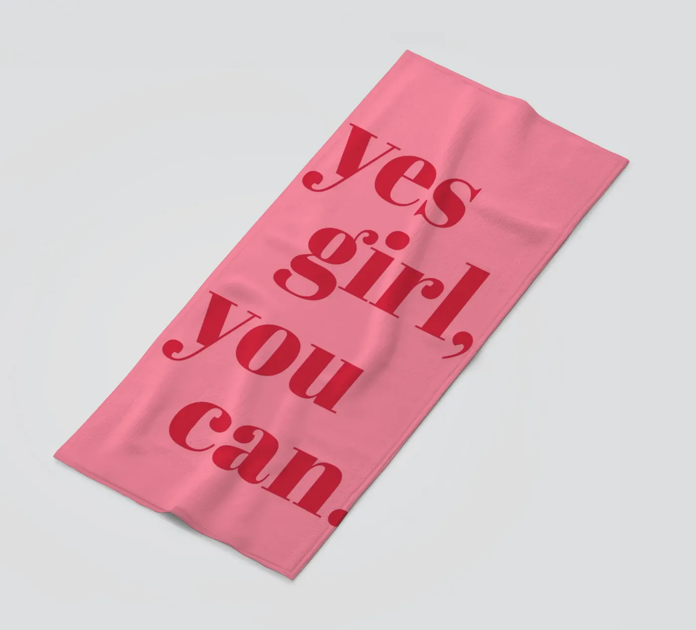 “Yes Girl, You Can” Feminist Empowerment Quote in Bold Red beach towel by pdigitalprints