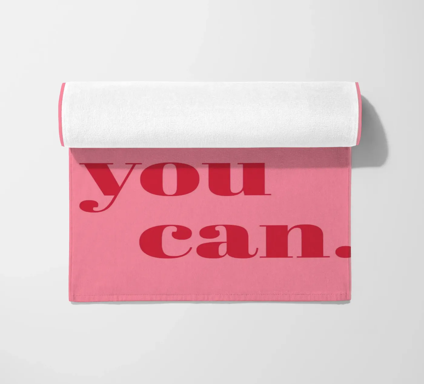 “Yes Girl, You Can” Feminist Empowerment Quote in Bold Red beach towel by pdigitalprints