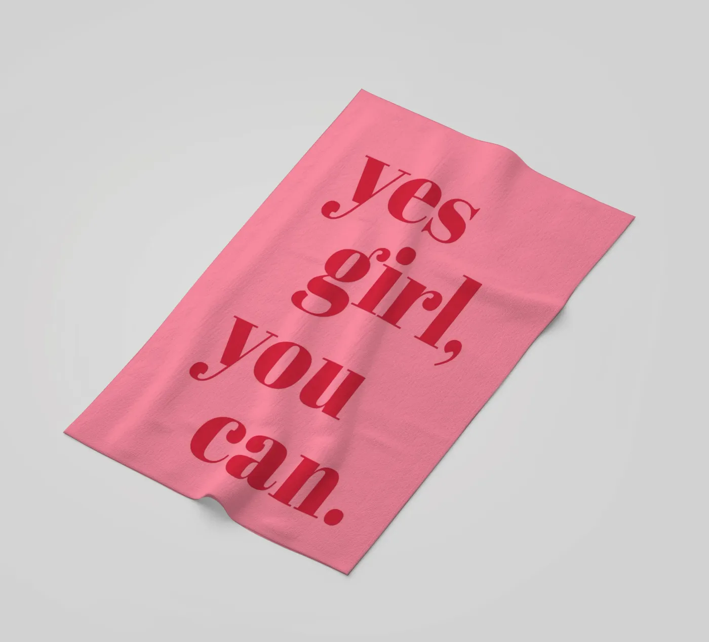 “Yes Girl, You Can” Feminist Empowerment Quote in Bold Red beach towel by pdigitalprints