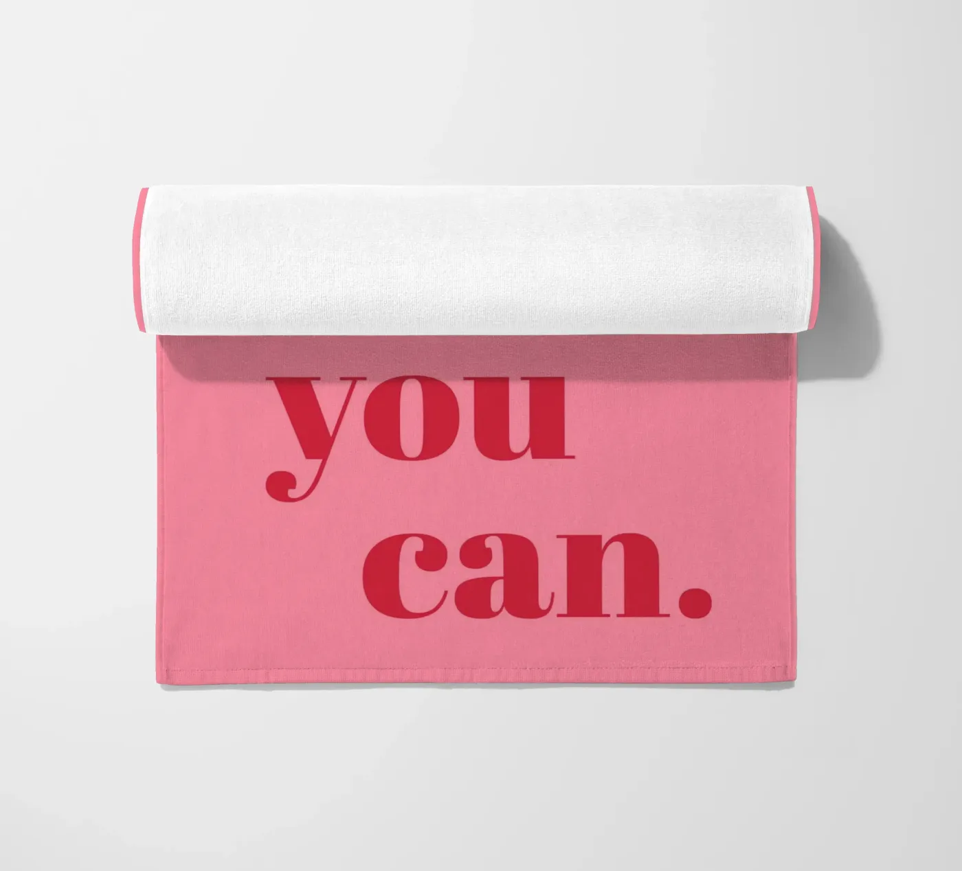 “Yes Girl, You Can” Feminist Empowerment Quote in Bold Red beach towel by pdigitalprints