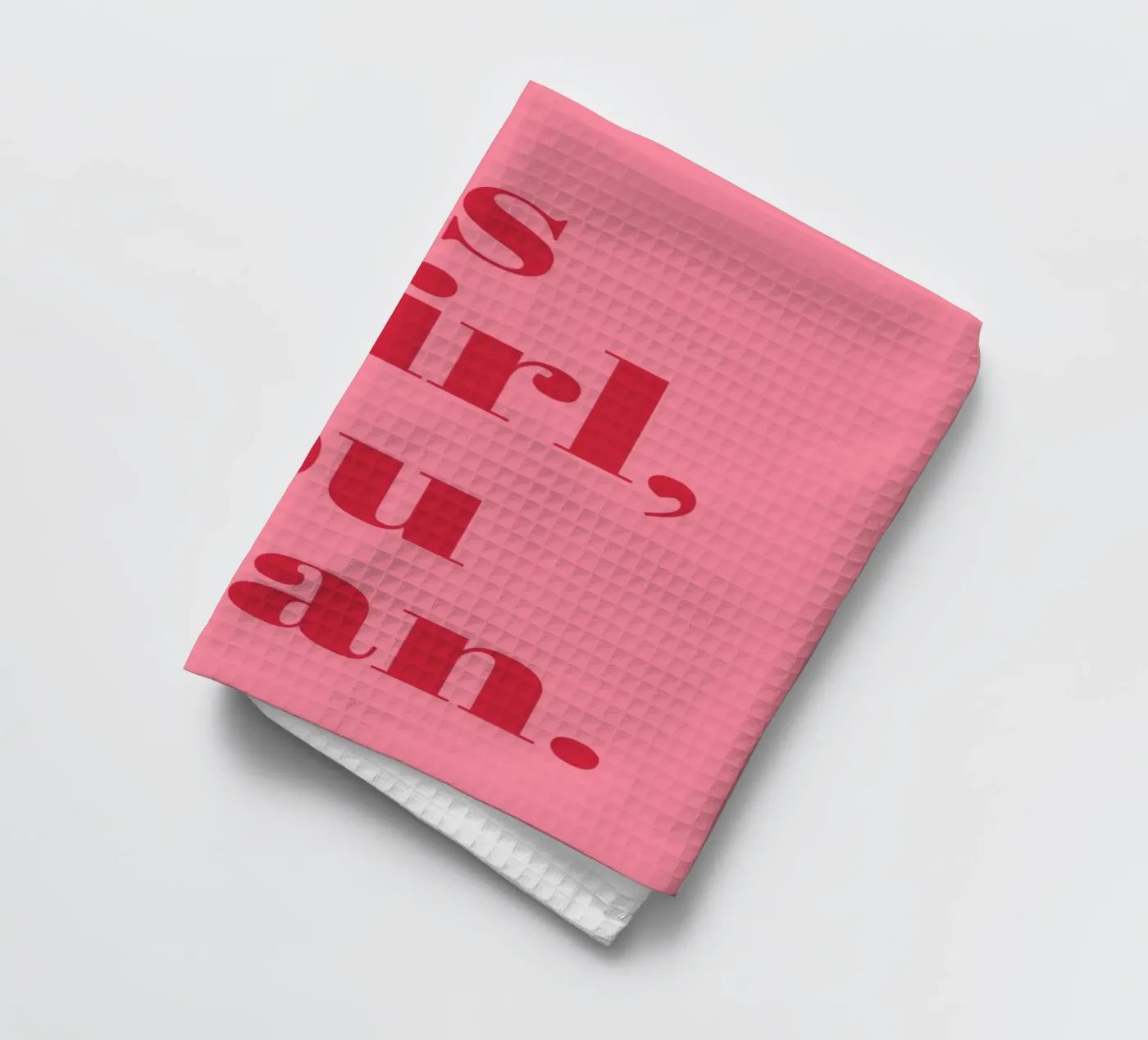 “Yes Girl, You Can” Feminist Empowerment Quote in Bold Red tea towel by pdigitalprints