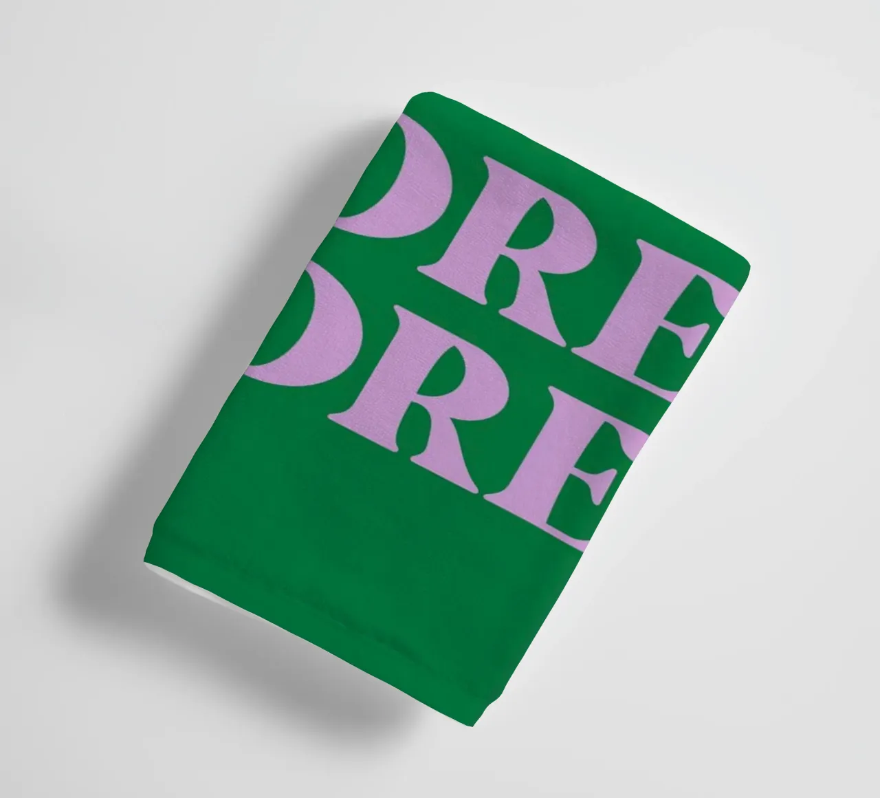 “AMORE” Repeated Typography Art in Pink and Green towel by pdigitalprints