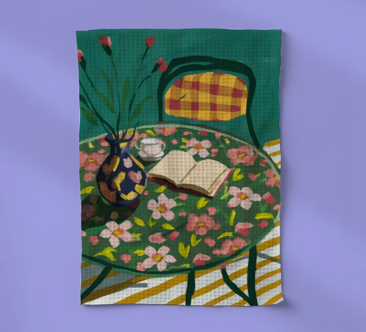 Pause lecture florale torchon de Aurora Muse