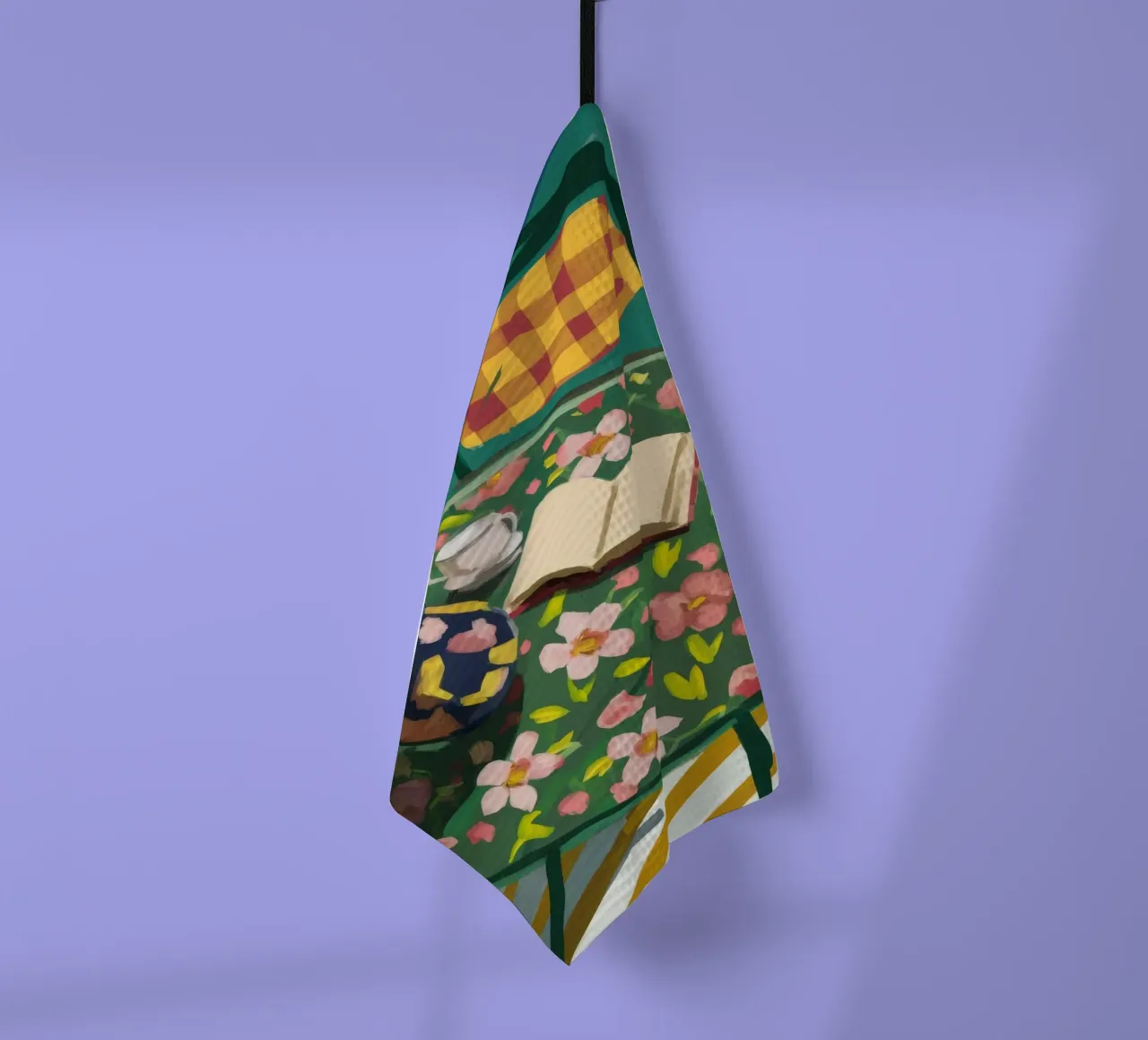 Pause lecture florale torchon de Aurora Muse