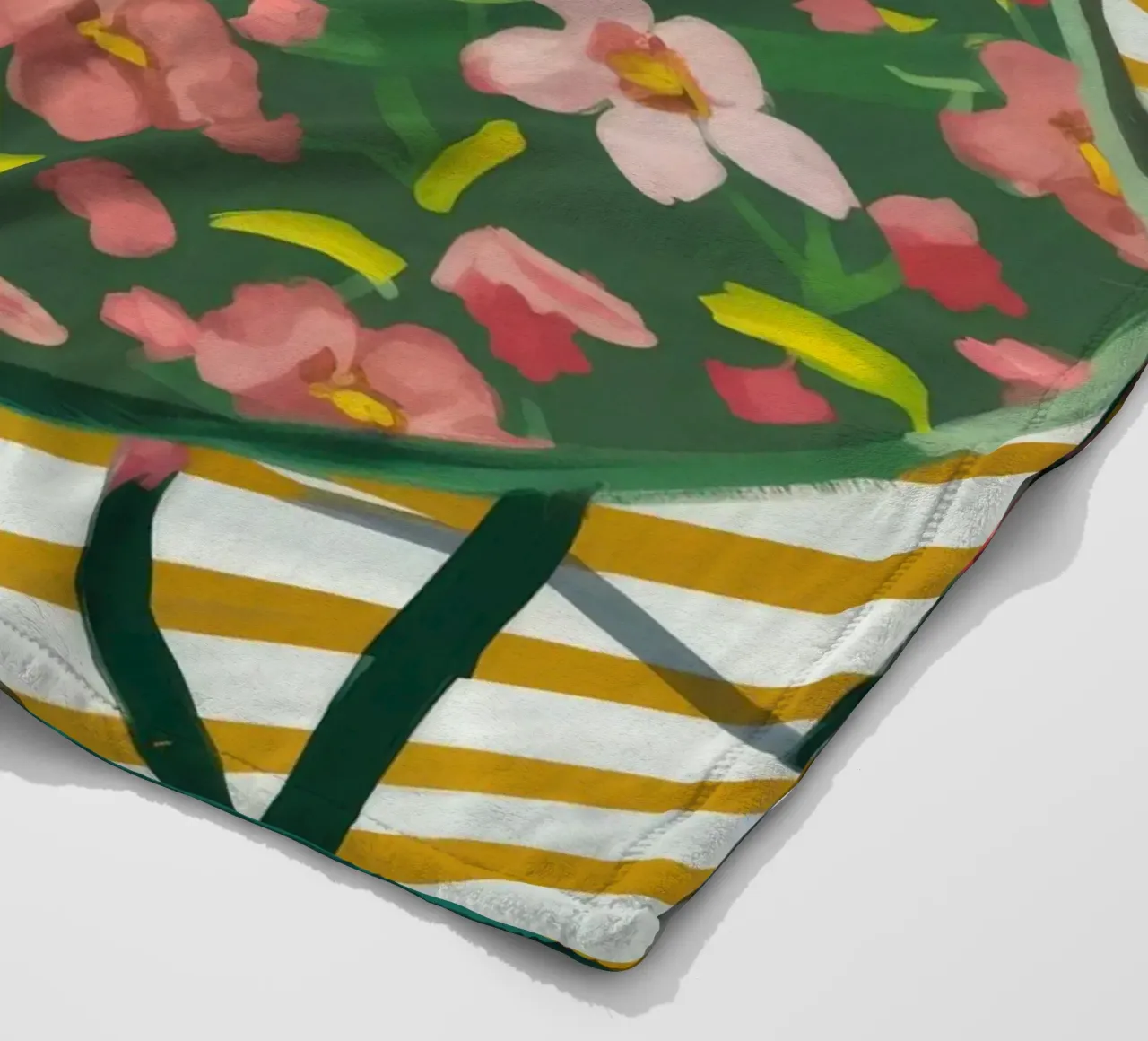 Floral Reading Pause fleece blanket by Aurora Muse