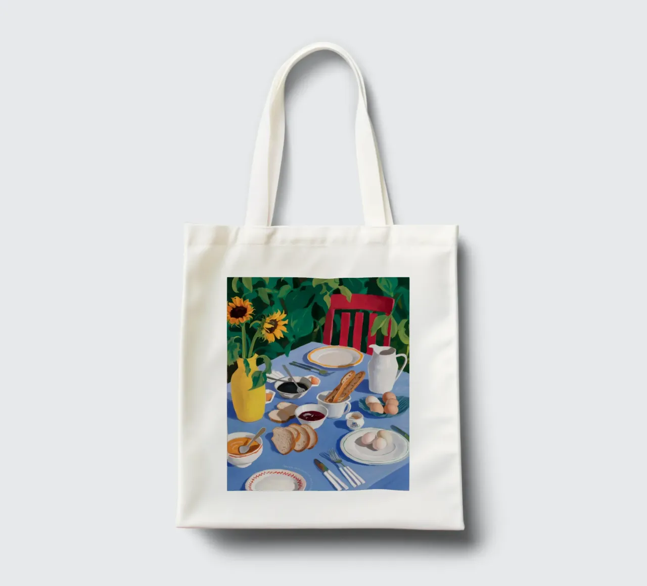 Brunch diffuso al sole borsa in juta da Aurora Muse