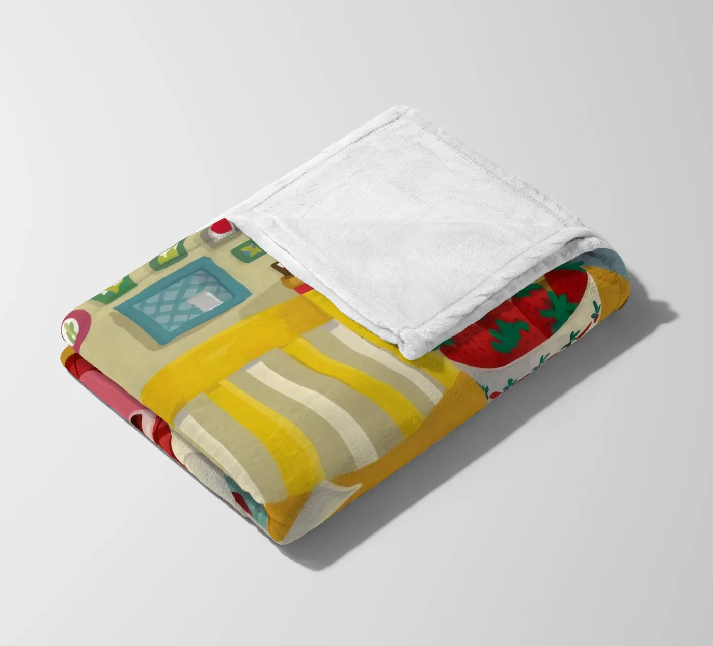 Cherry Teapot Whimsy fleece blanket by Aurora Muse