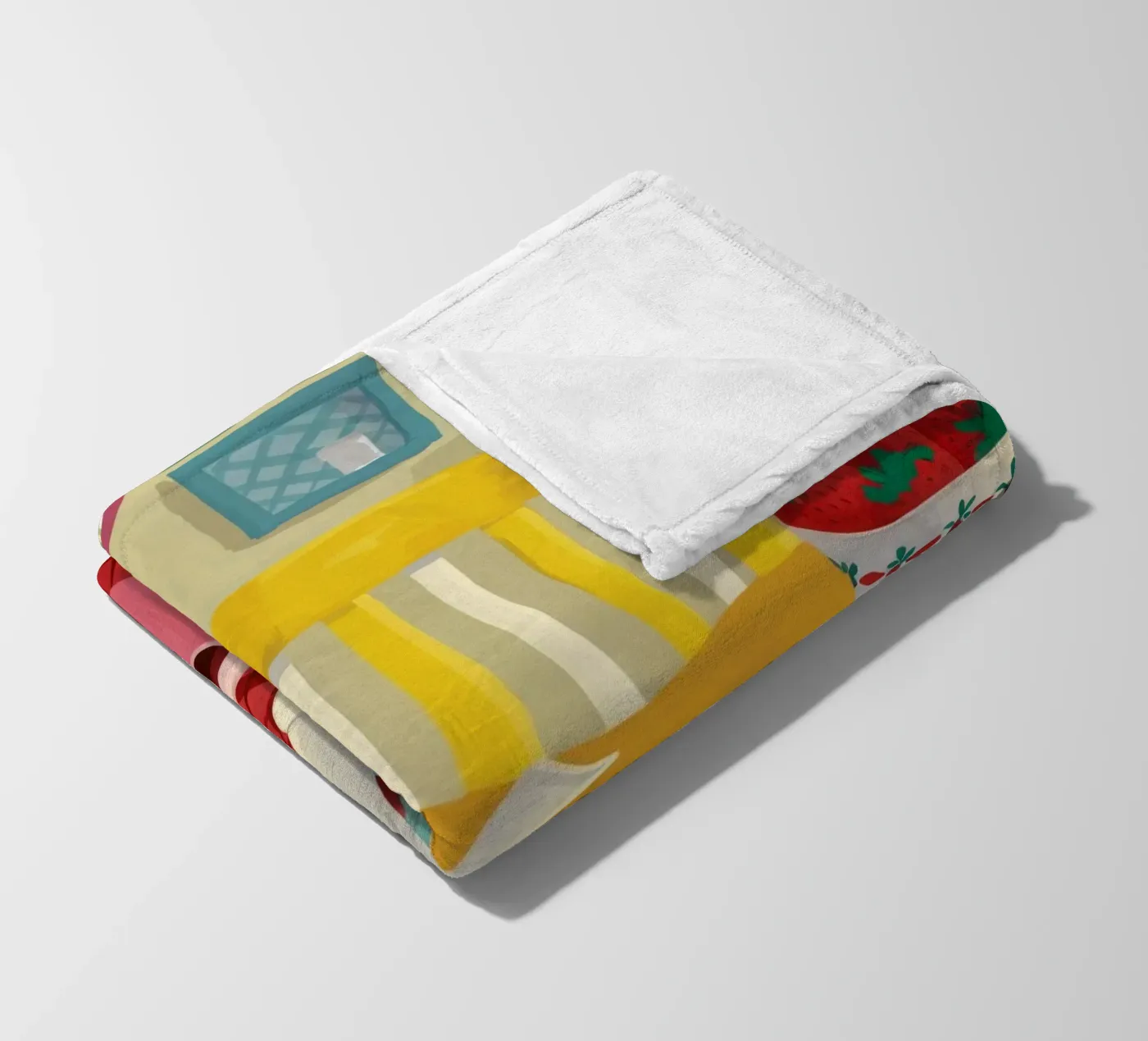 Cherry Teapot Whimsy fleece blanket by Aurora Muse