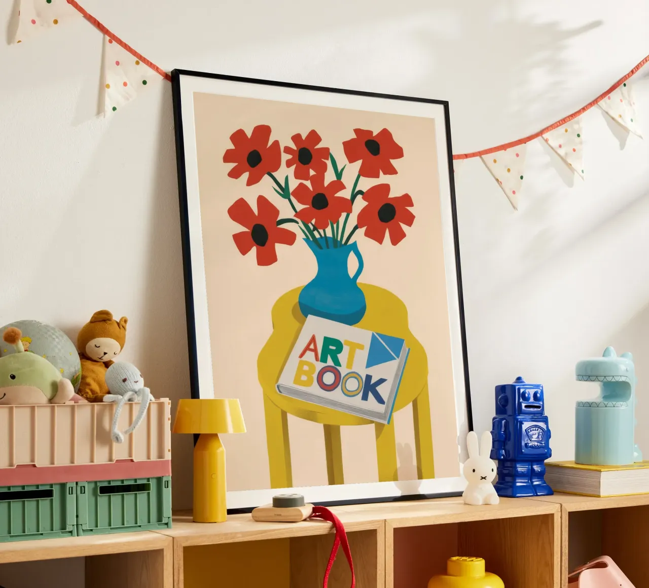 Momento d'arte del papavero poster con telaio in alluminio da Aurora Muse