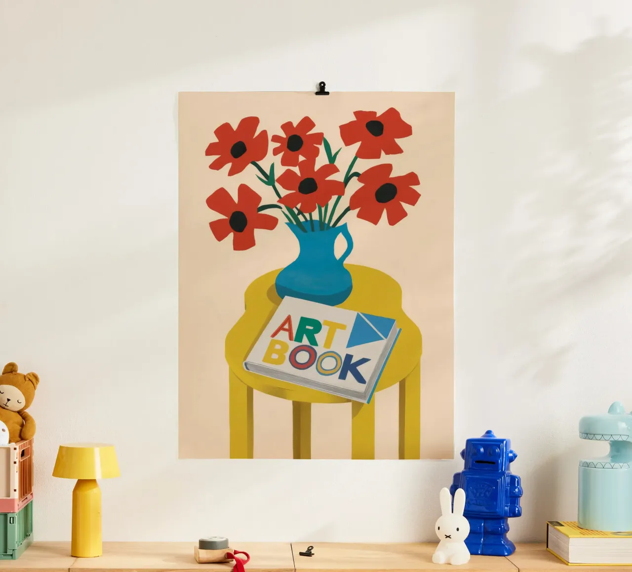 Momento d'arte del papavero poster con telaio in alluminio da Aurora Muse