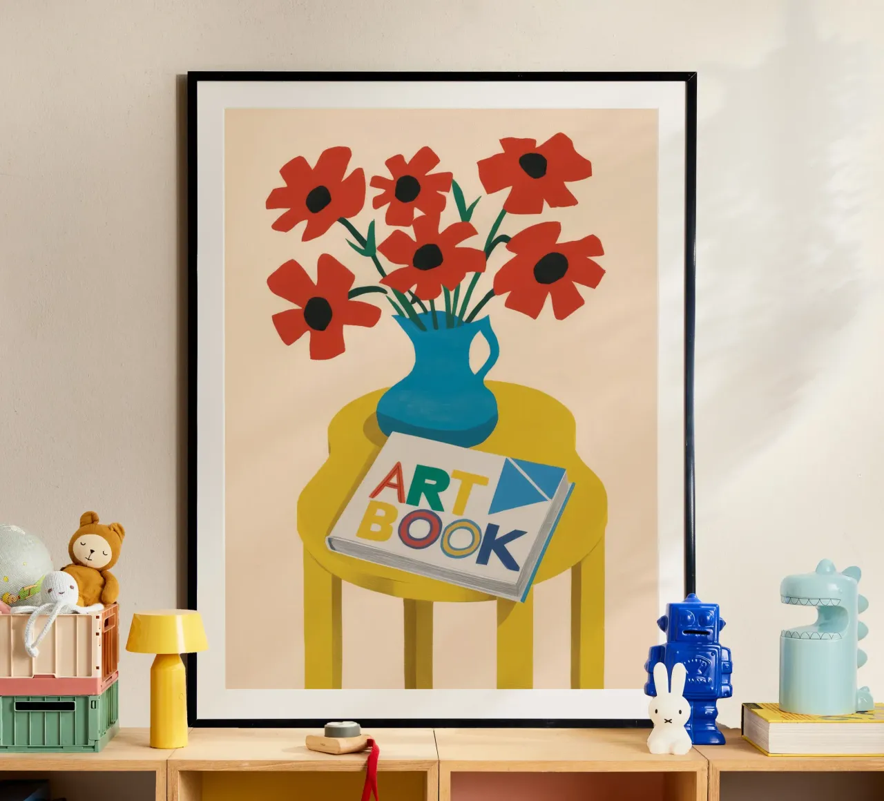 Momento d'arte del papavero poster con telaio in alluminio da Aurora Muse