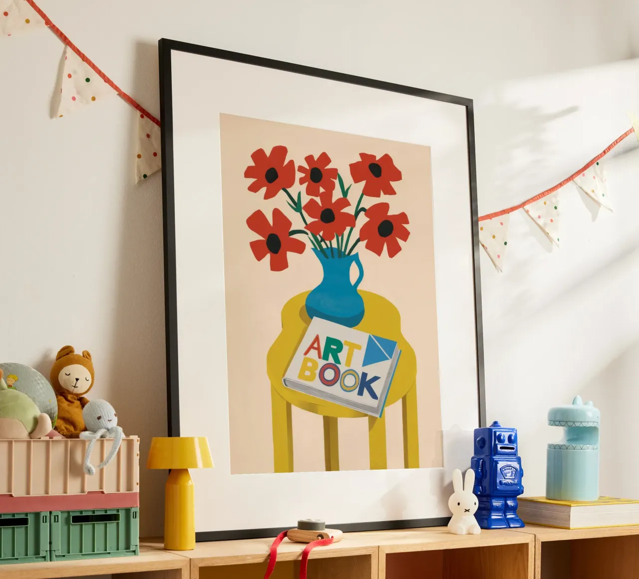 Momento d'arte del papavero poster con telaio in alluminio da Aurora Muse