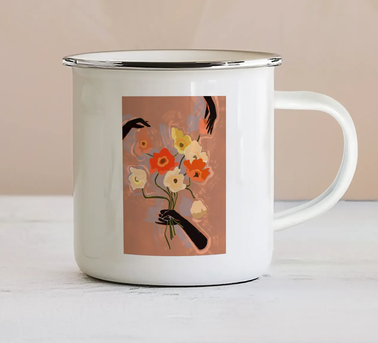 Flower Always tazza in smalto da Arty Guava