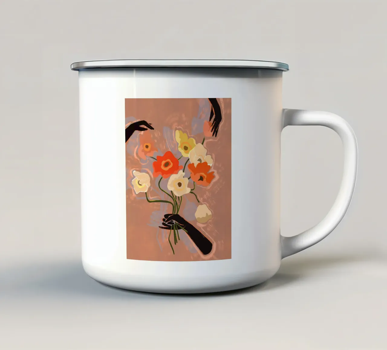 Flower Always tazza in smalto da Arty Guava