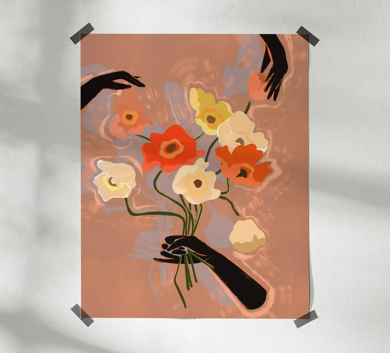 Flower Always poster con telaio in alluminio da Arty Guava