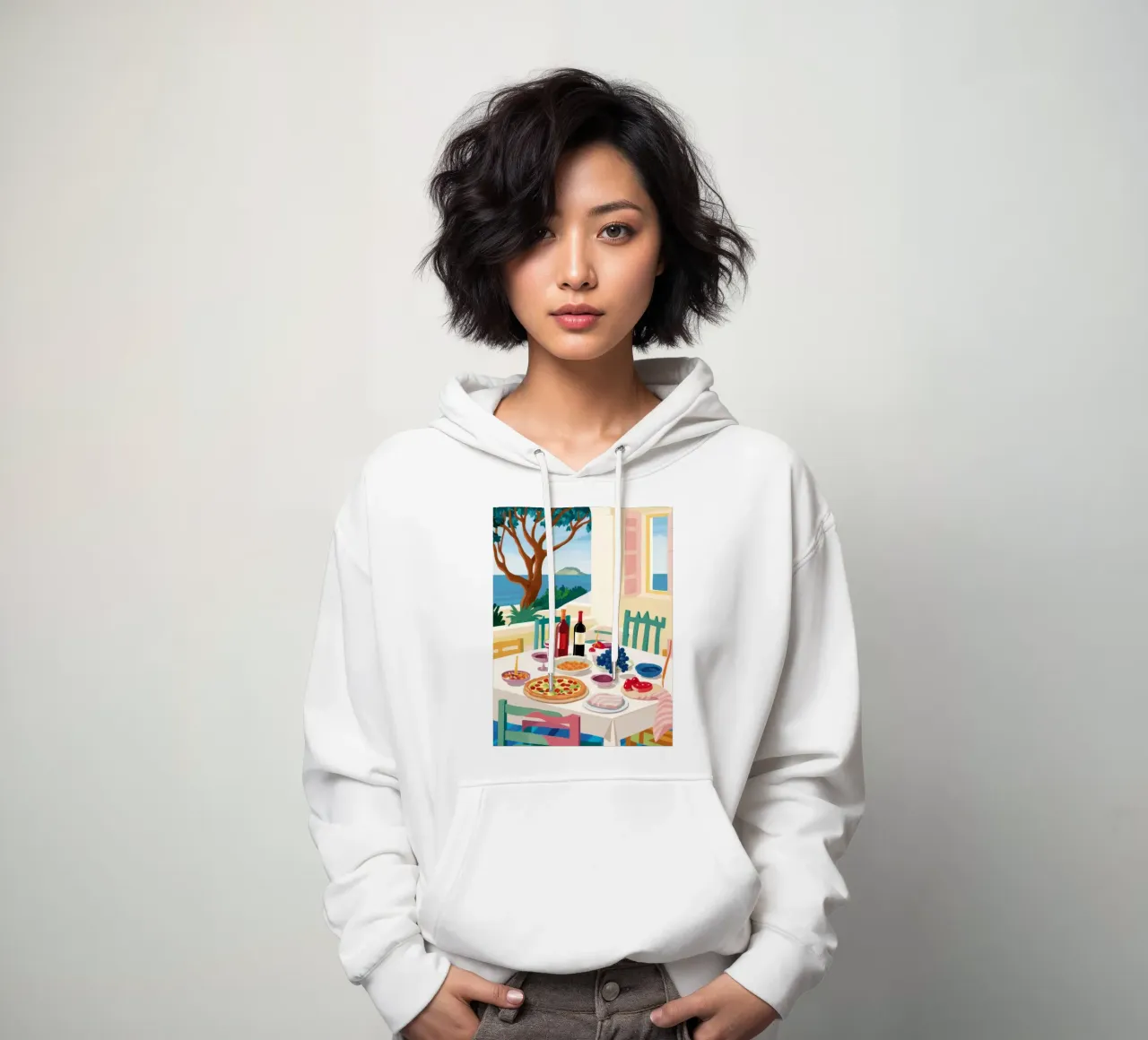 Pranzo in riva al mare Harmony felpa con cappuccio da Aurora Muse