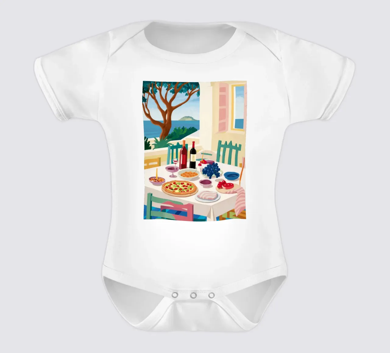 Pranzo in riva al mare Harmony body neonato maniche corte da Aurora Muse