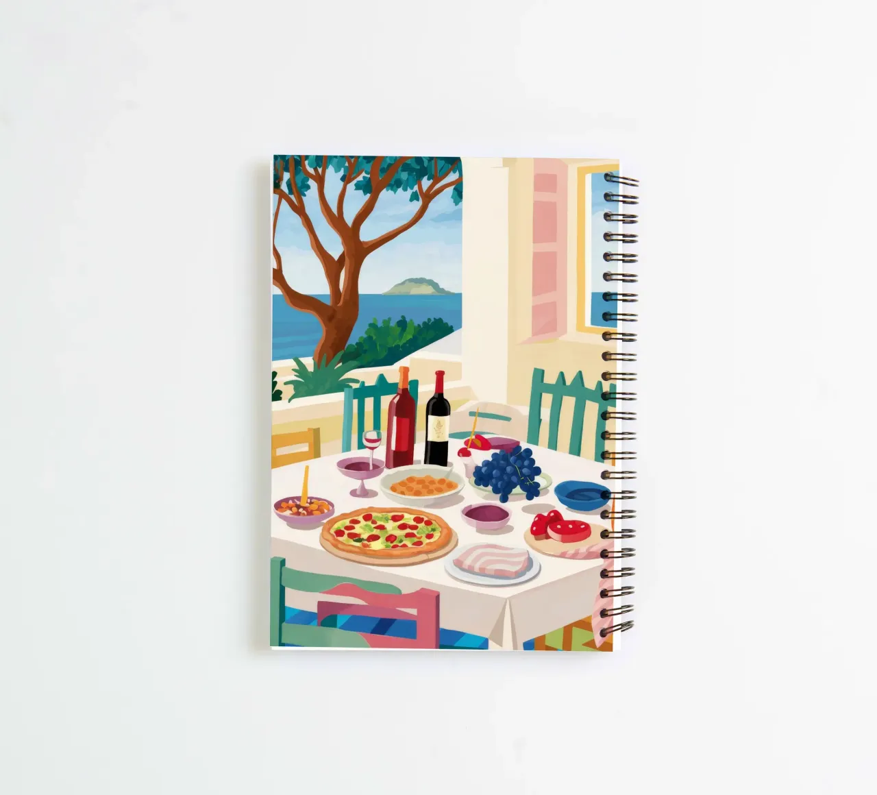 Seaside Lunch Harmony spiral notebook by Aurora Muse