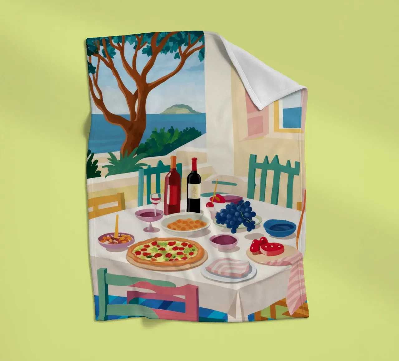 Pranzo in riva al mare Harmony coperta in pile da Aurora Muse