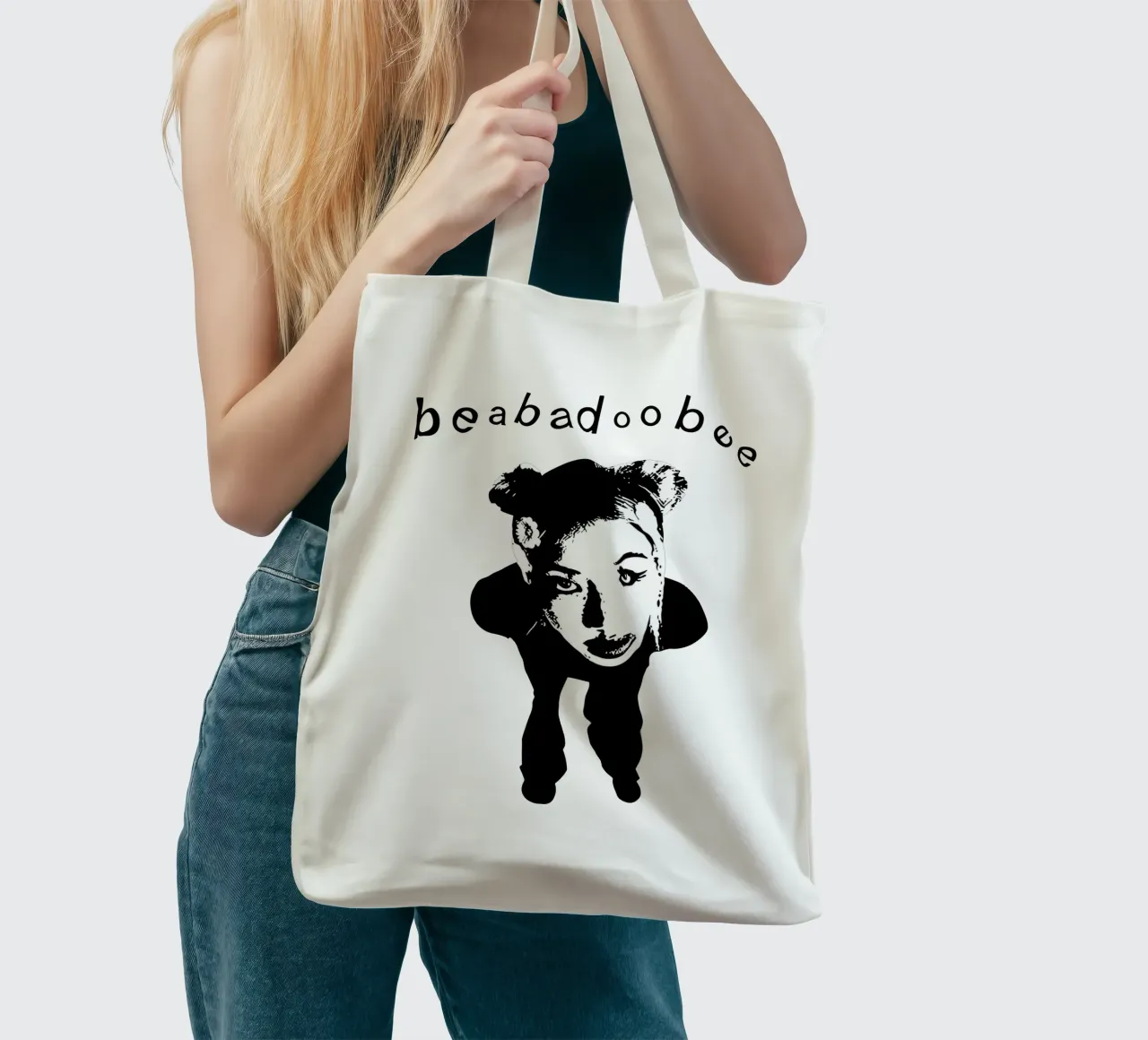 Bianco e nero borsa in juta da Green
