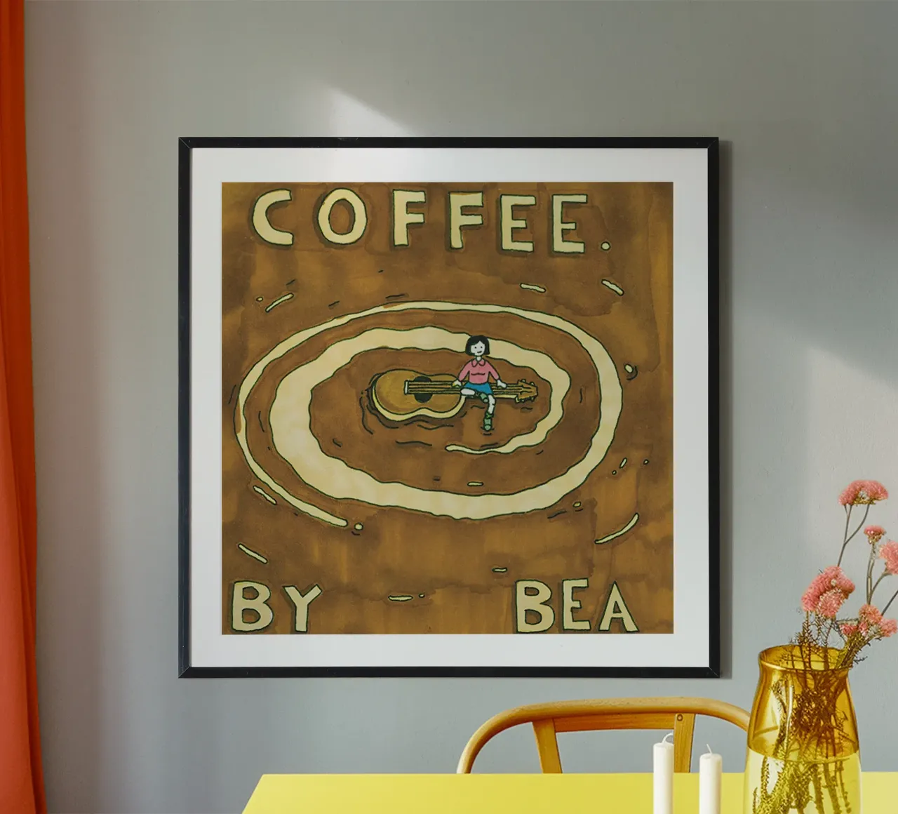 Il caffè di Bea poster con telaio in plastica da Green