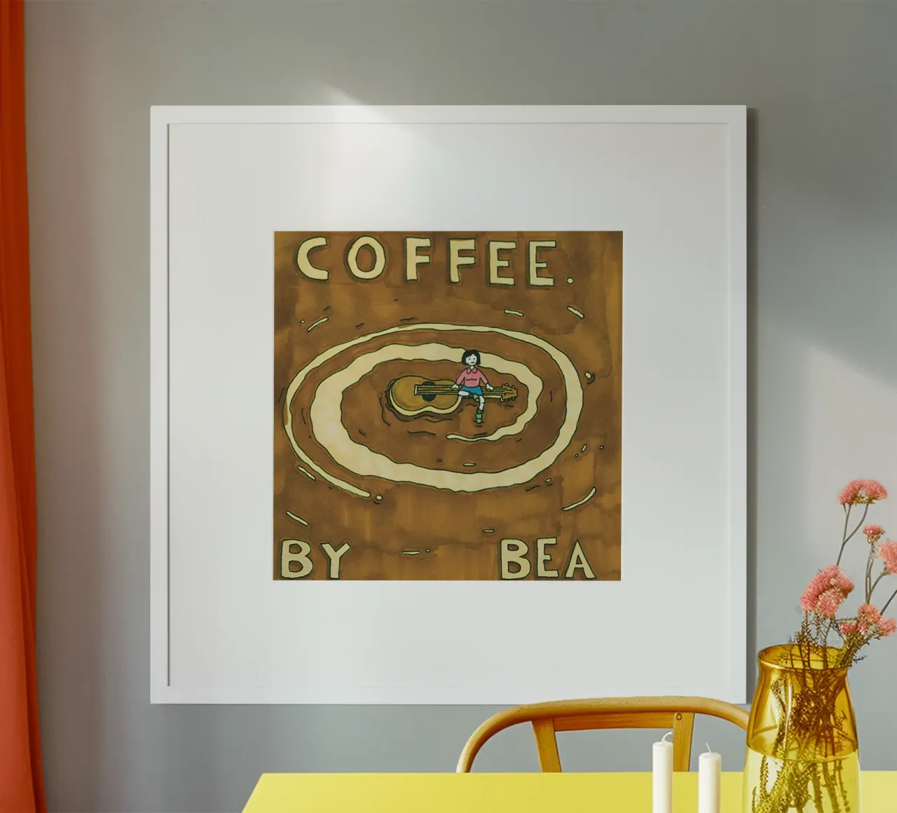 Il caffè di Bea poster con telaio in plastica da Green