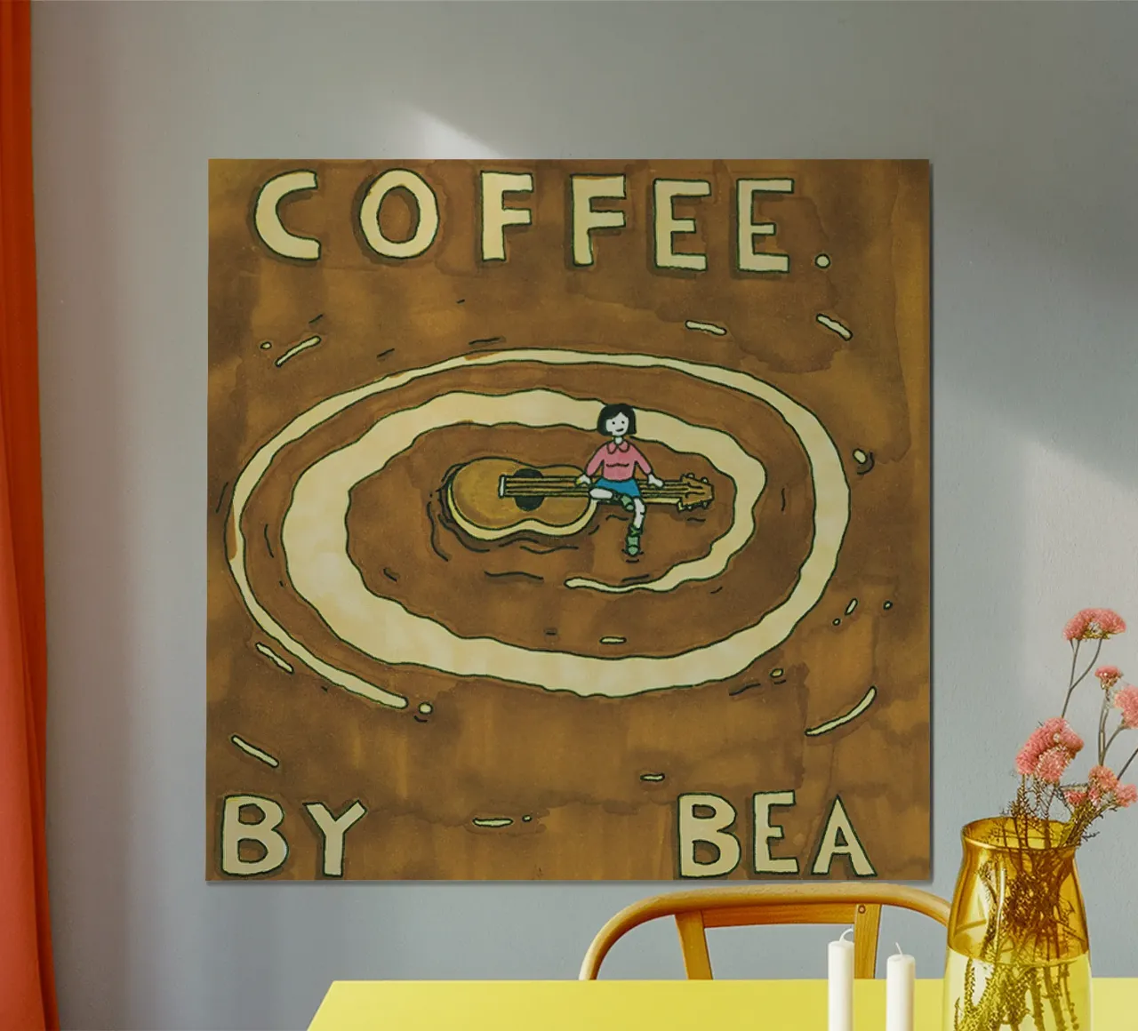 Il caffè di Bea poster con telaio in plastica da Green