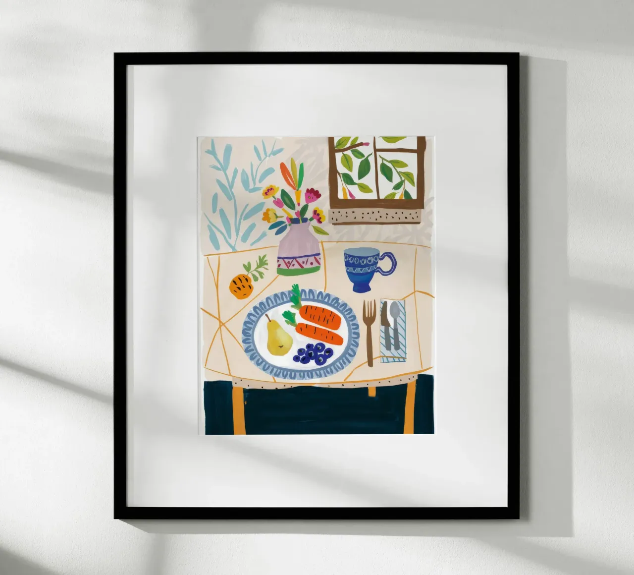 Une table saine et lumineuse poster avec cadre en aluminium de Aurora Muse
