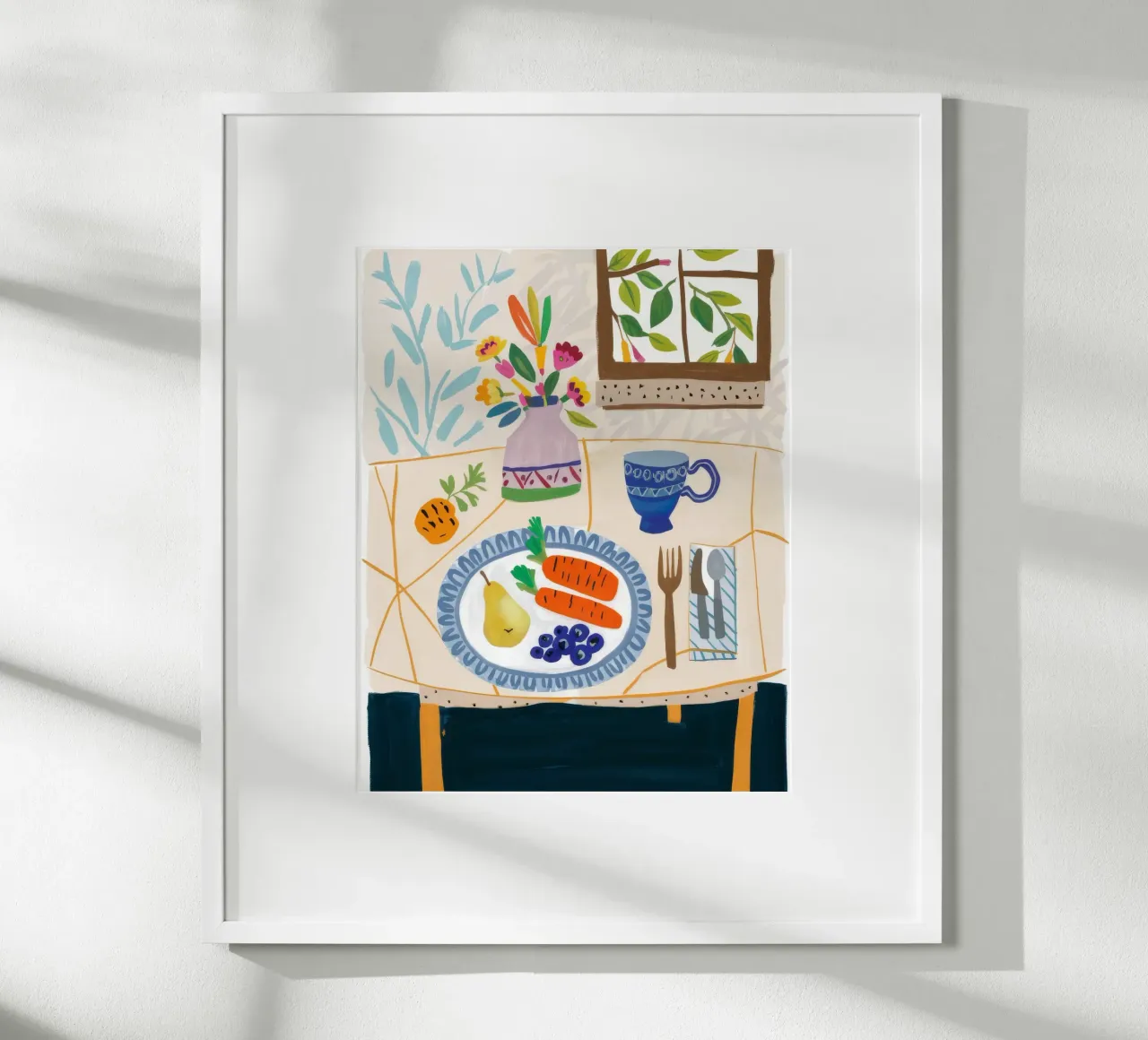 Une table saine et lumineuse poster avec cadre en aluminium de Aurora Muse