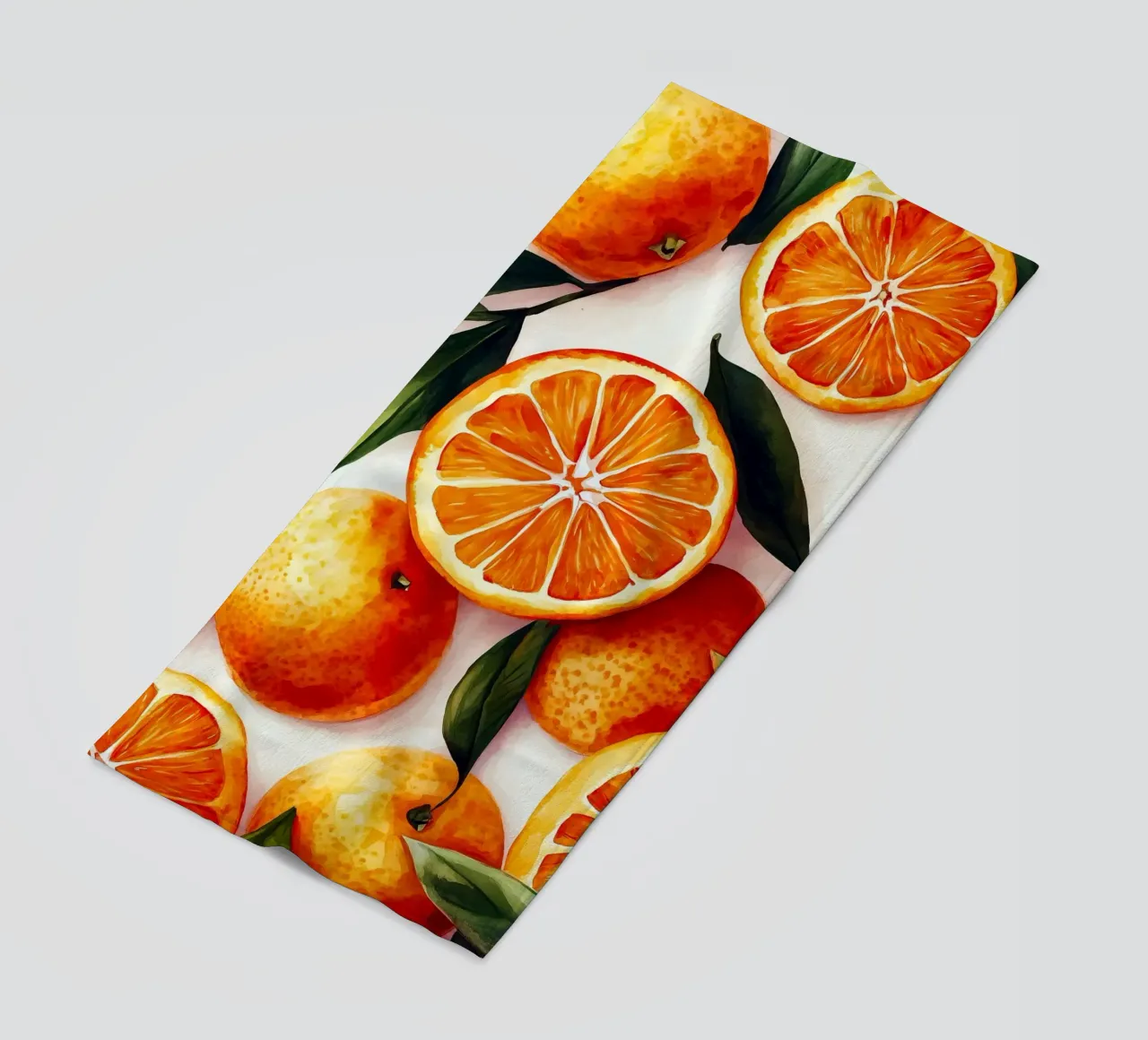 Oranges beach towel by Justyna Jaszke JBJart