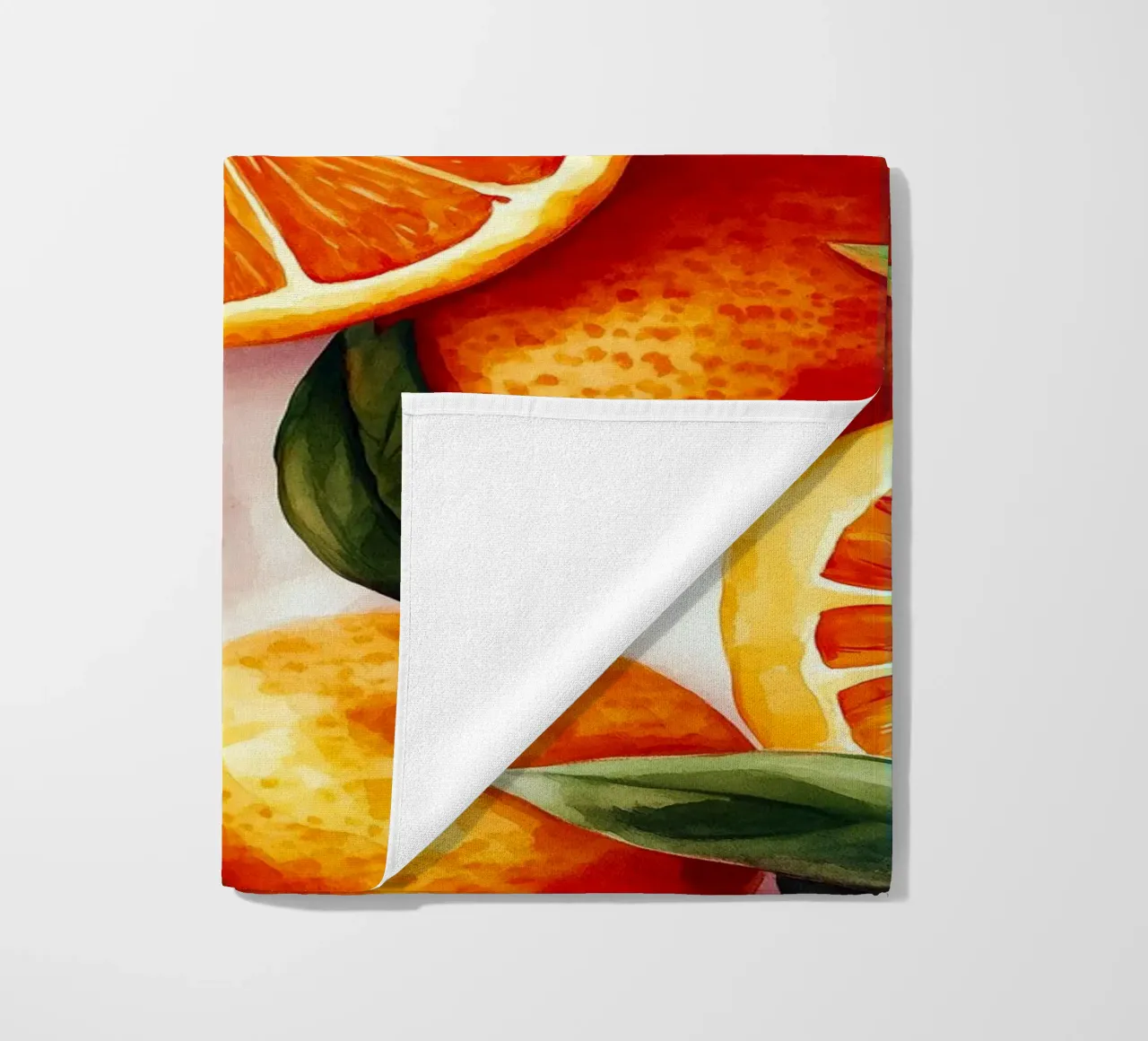 Oranges beach towel by Justyna Jaszke JBJart
