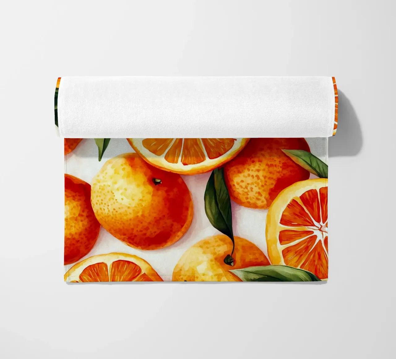 Oranges beach towel by Justyna Jaszke JBJart