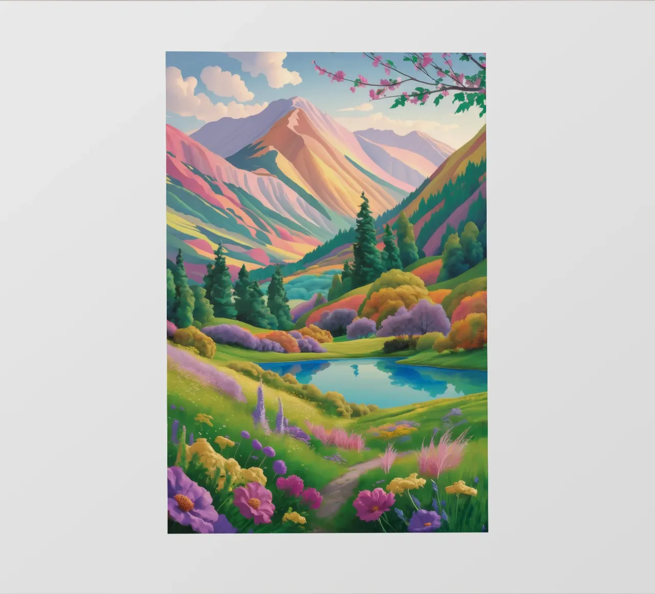 Pace sui prati di montagna telo in pvc da Aurora Muse