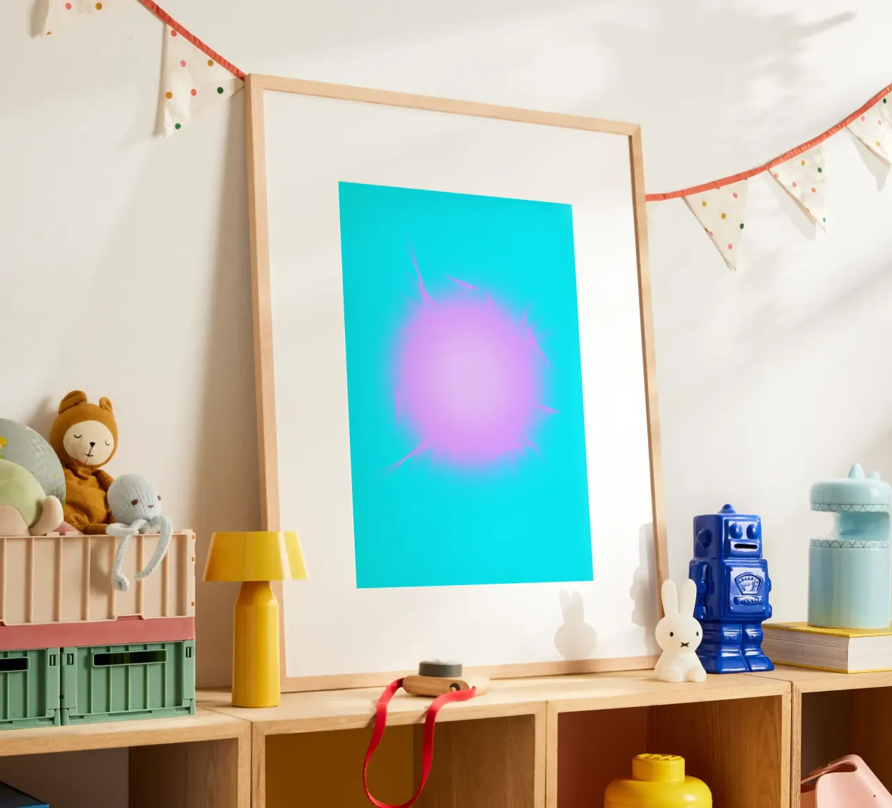 Miami poster con telaio in legno da Flo Klein