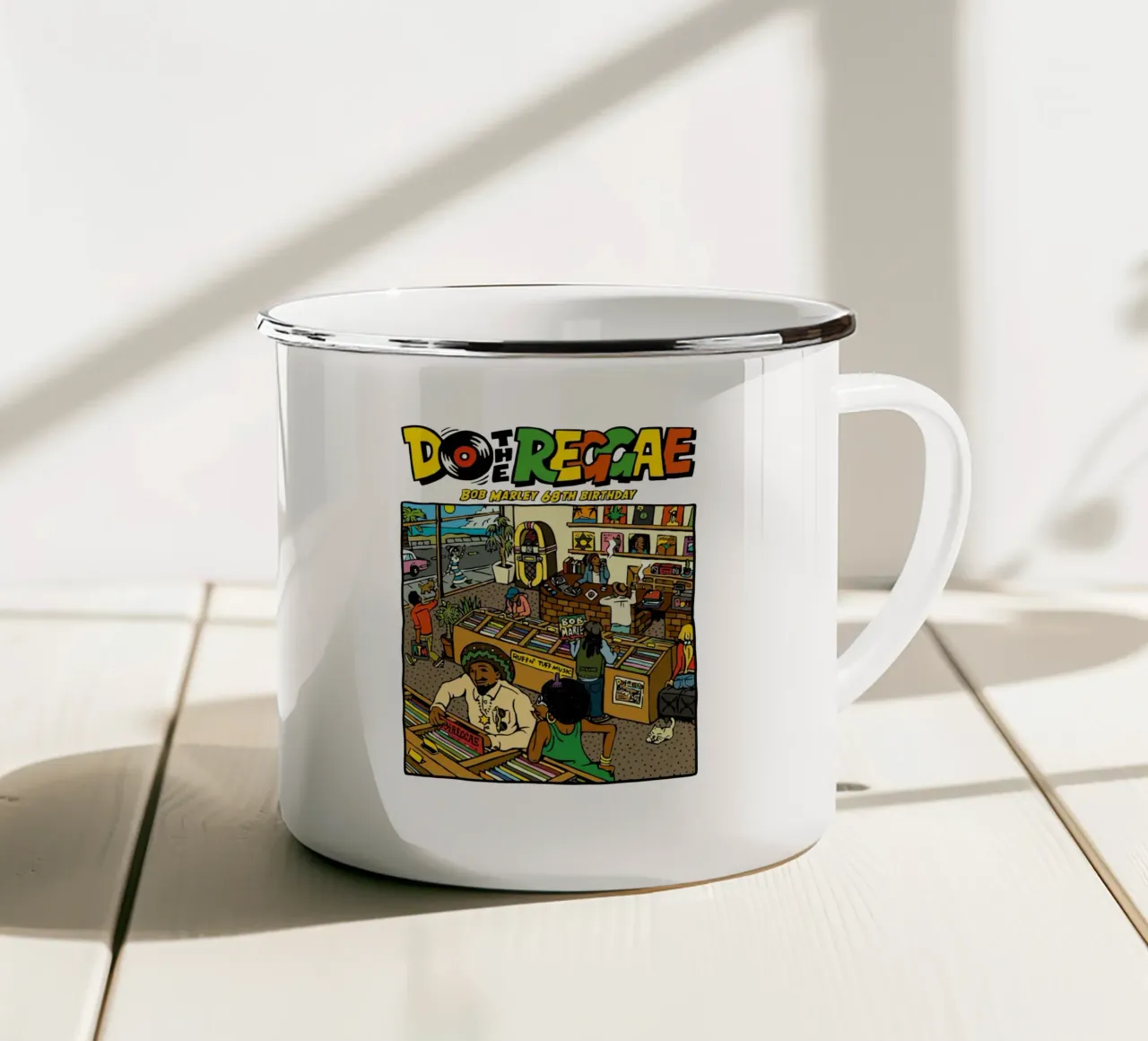 Do The Reggae Bob Marley Birthday tazza in smalto da Nadirsungga