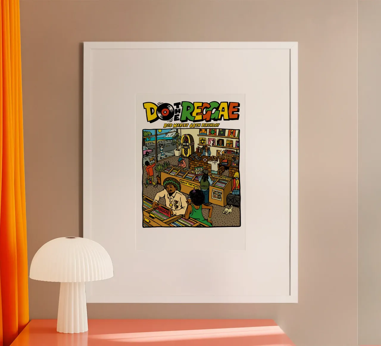 Do The Reggae Bob Marley Birthday poster con telaio in legno da Nadirsungga